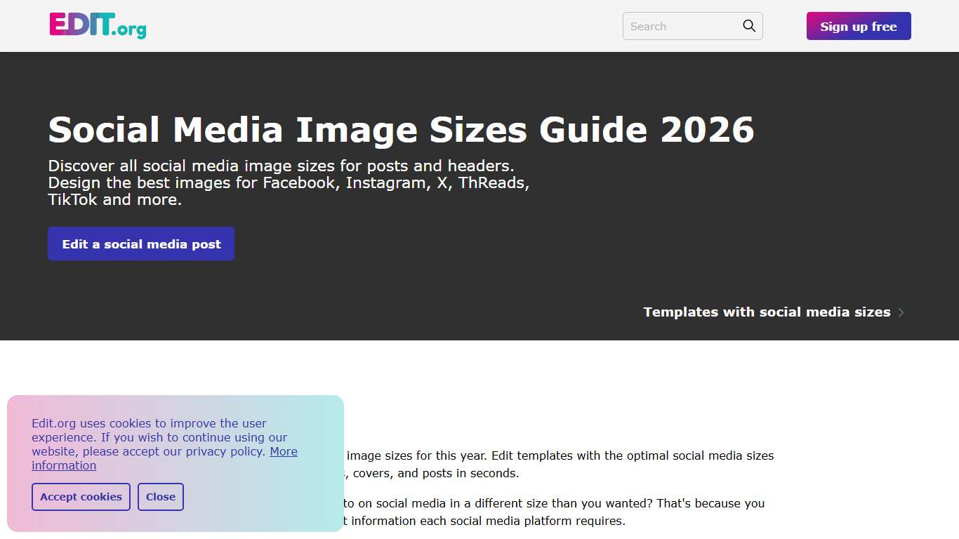 Social Media Image Sizes Guide 2026